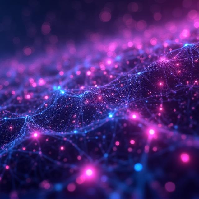 Abstract representation of AI neural networks and growth