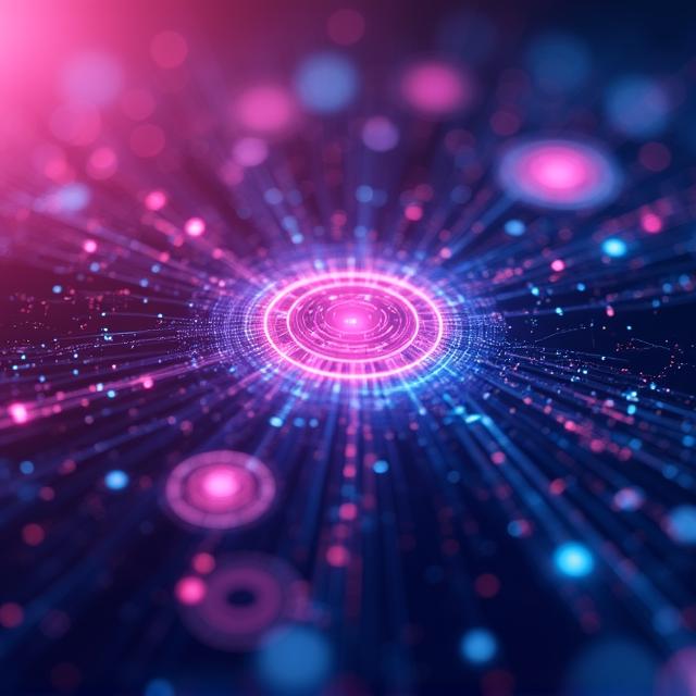 Abstract digital security concept with glowing nodes