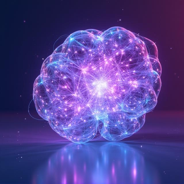 Futuristic 3D crystalline structure representing AI neural nodes